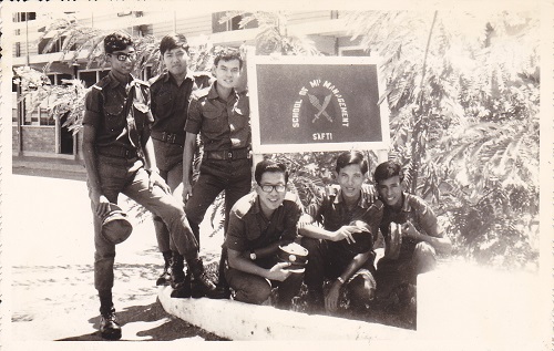 The writer (left) with recruits from the civil service, including the PSA and HDB, at the School of Manpower Management in 1971. A few of them went through OCT to become regular officers.