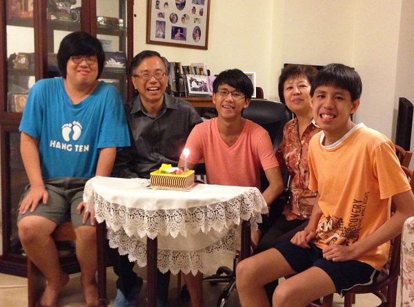 From left: Jeremy, Mr Yap, Joseph, Mrs Yap and Alyon