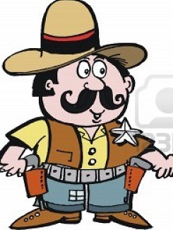Cartoon of old Wild West sheriff