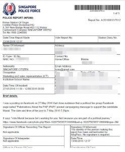Police report FAP BBBE