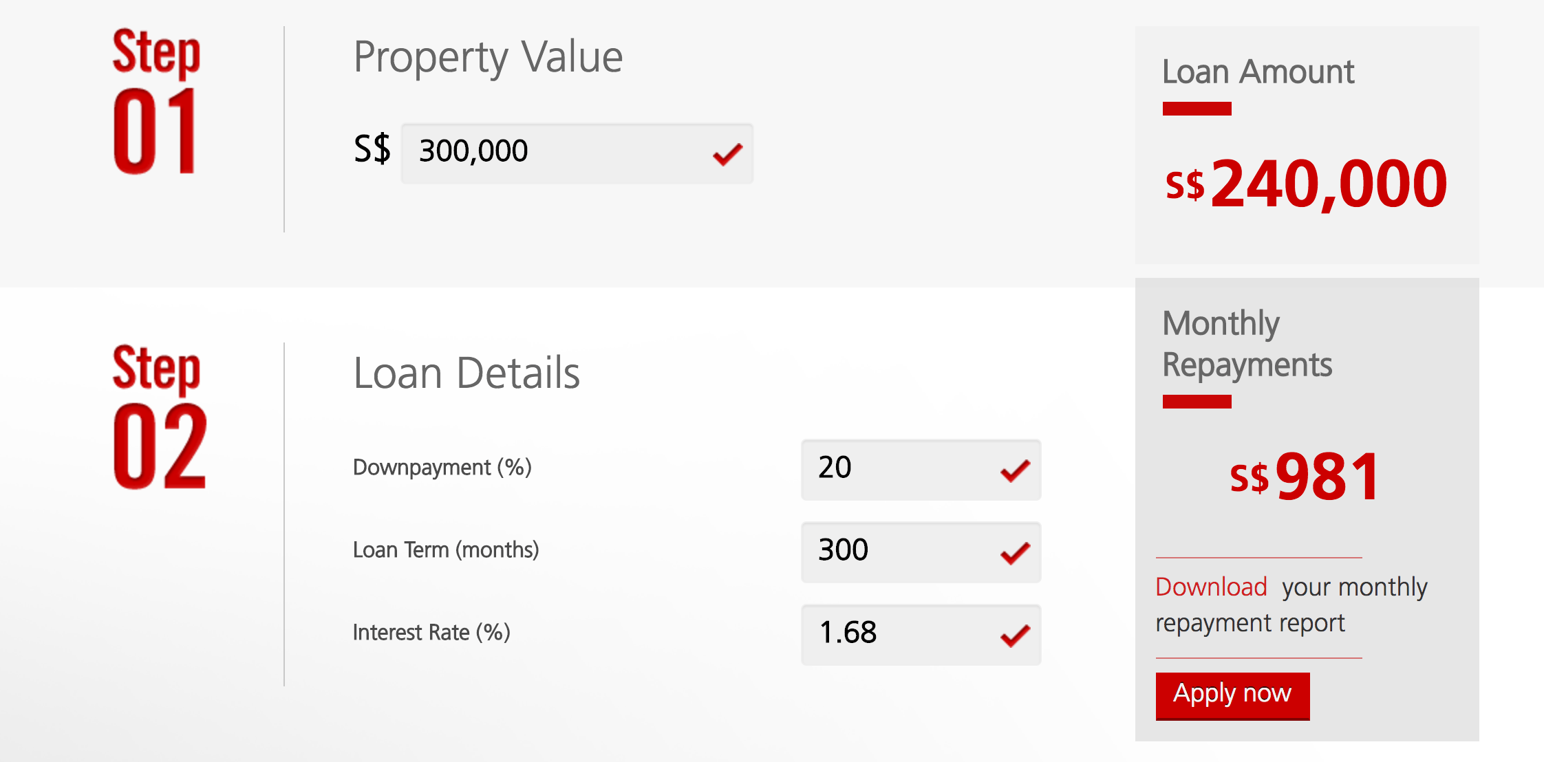 DBS Home Loan Repayment Calculator