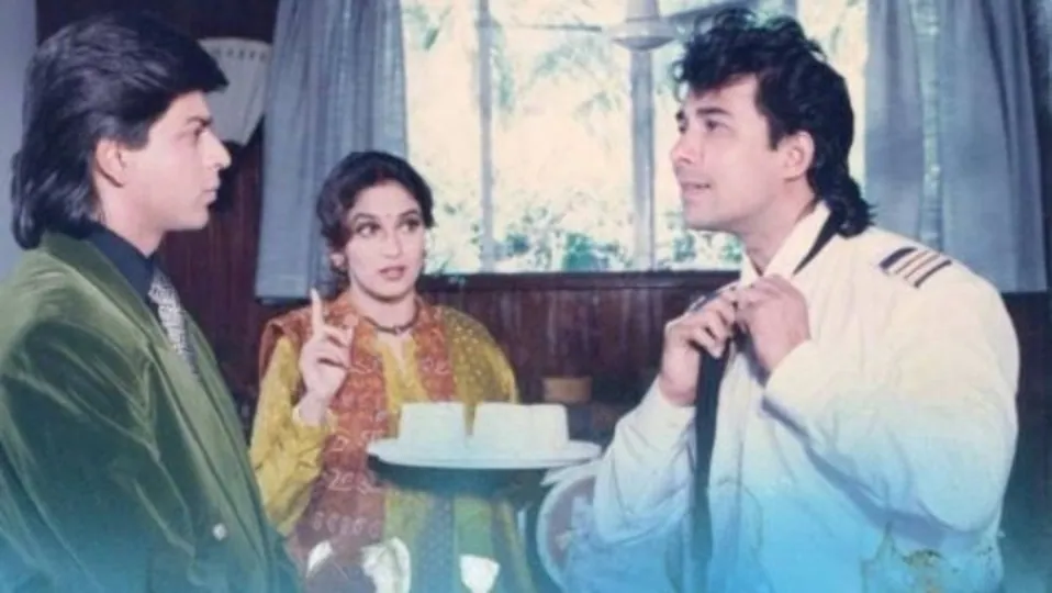 madhuri-dixit-shares-vintage-pics-with-shah-rukh-khan-and-deepak-tijori-as-their-film-anjaam-clocks-27-years