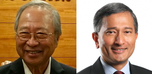 Tan Cheng Bock, Vivian Balakrishnan. Photos from Facebook.