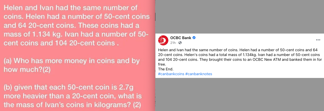 OCBC Taps into PSLE "Helen and Ivan" Maths Buzz for Clever Marketing Strategy