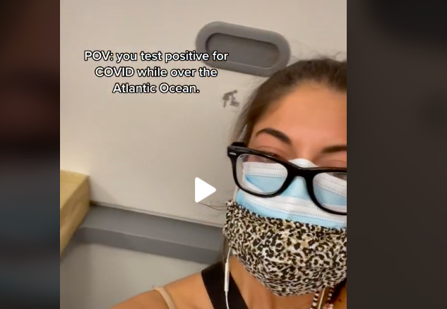 5 hours quarantining herself in toilet after woman tests positive in the middle of flight
