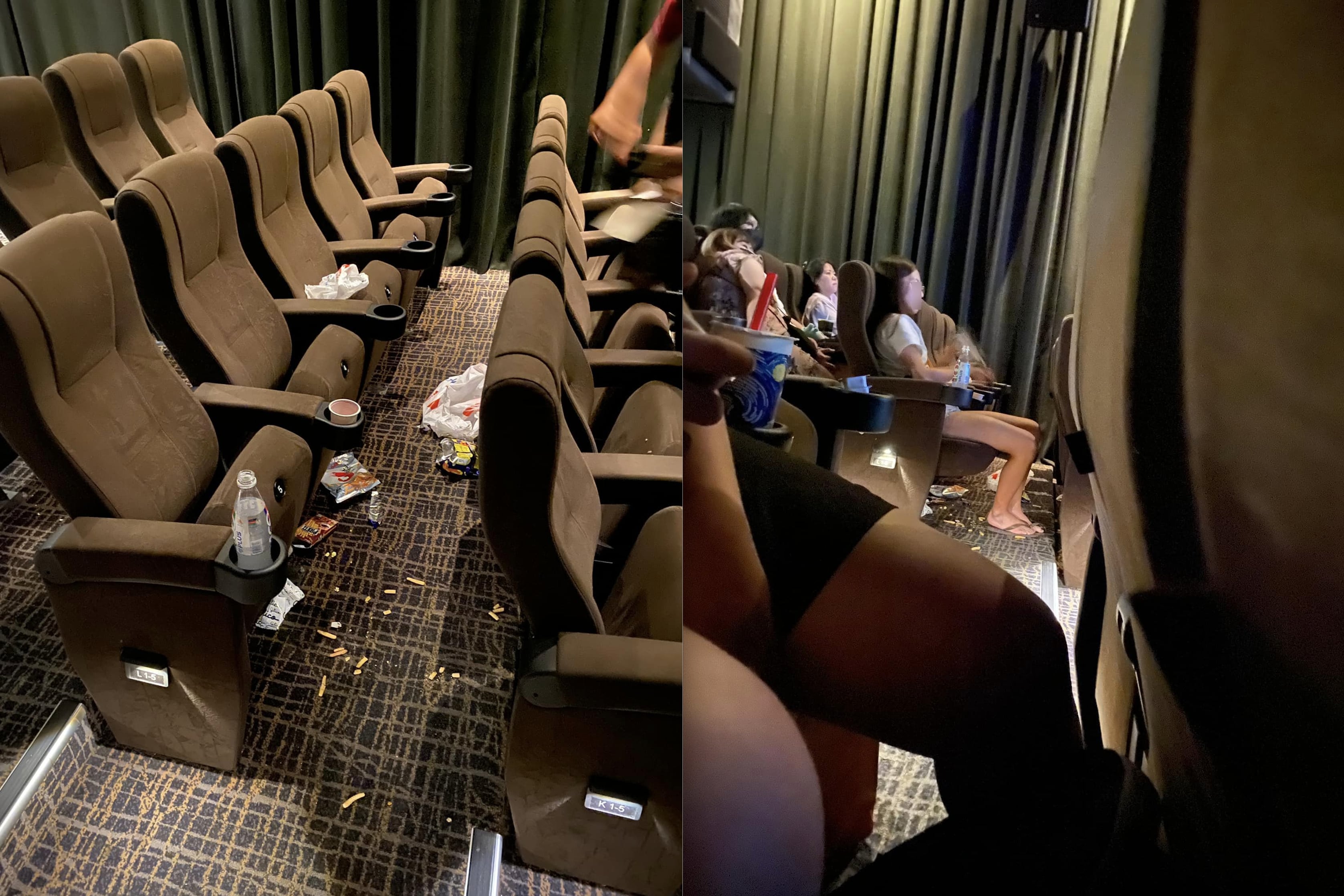 One woman leaves huge mess at Golden Village cinema, wipes hands on seat
