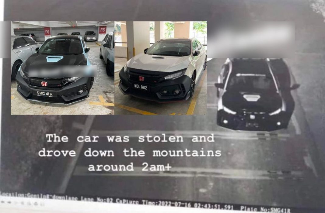 Singaporean's stolen Honda Civic Type R found in Malaysia carpark with new paint job & number plate