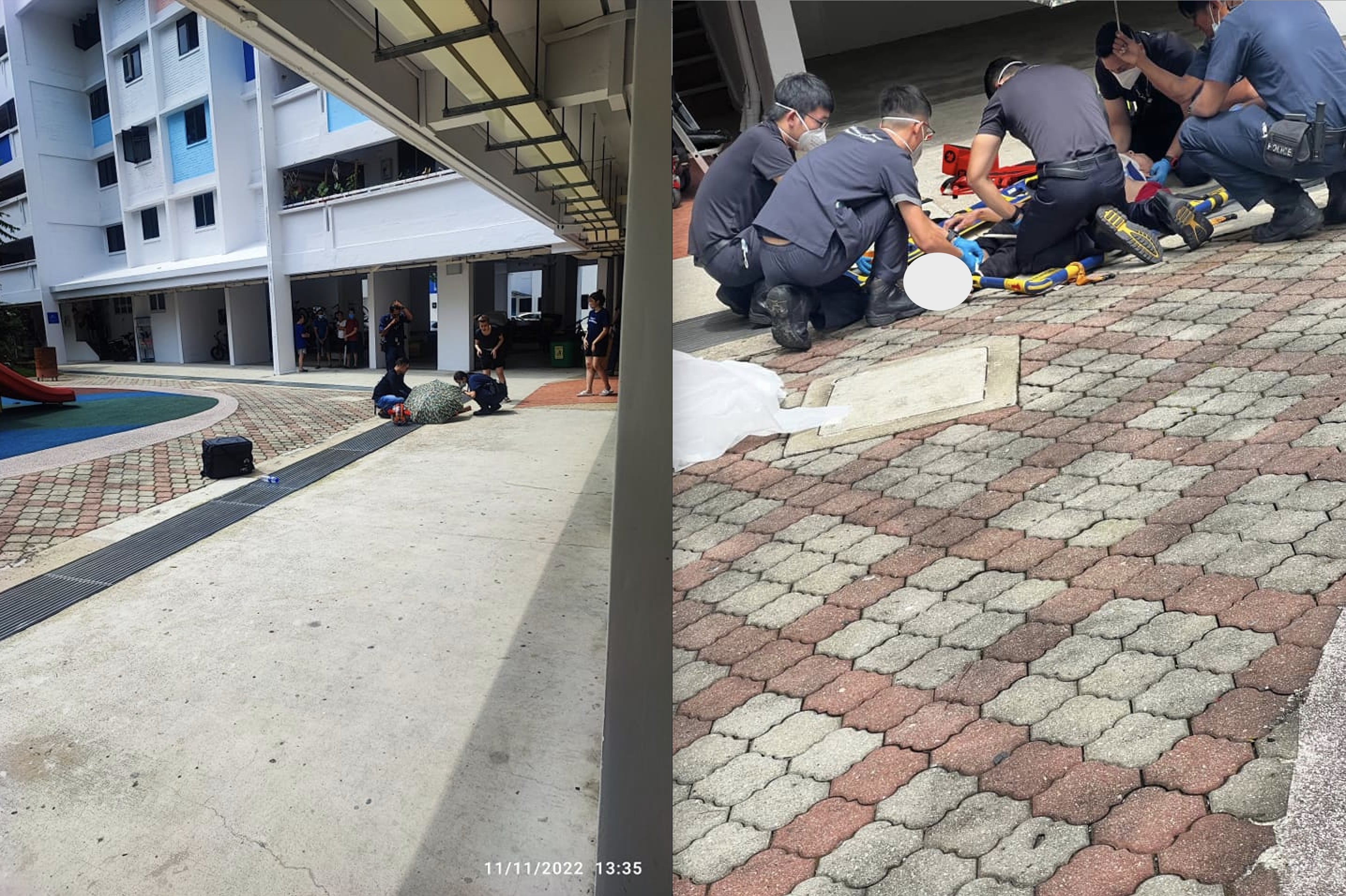 Elderly man falls from 4th floor of Yishun HDB block, conveyed to hospital
