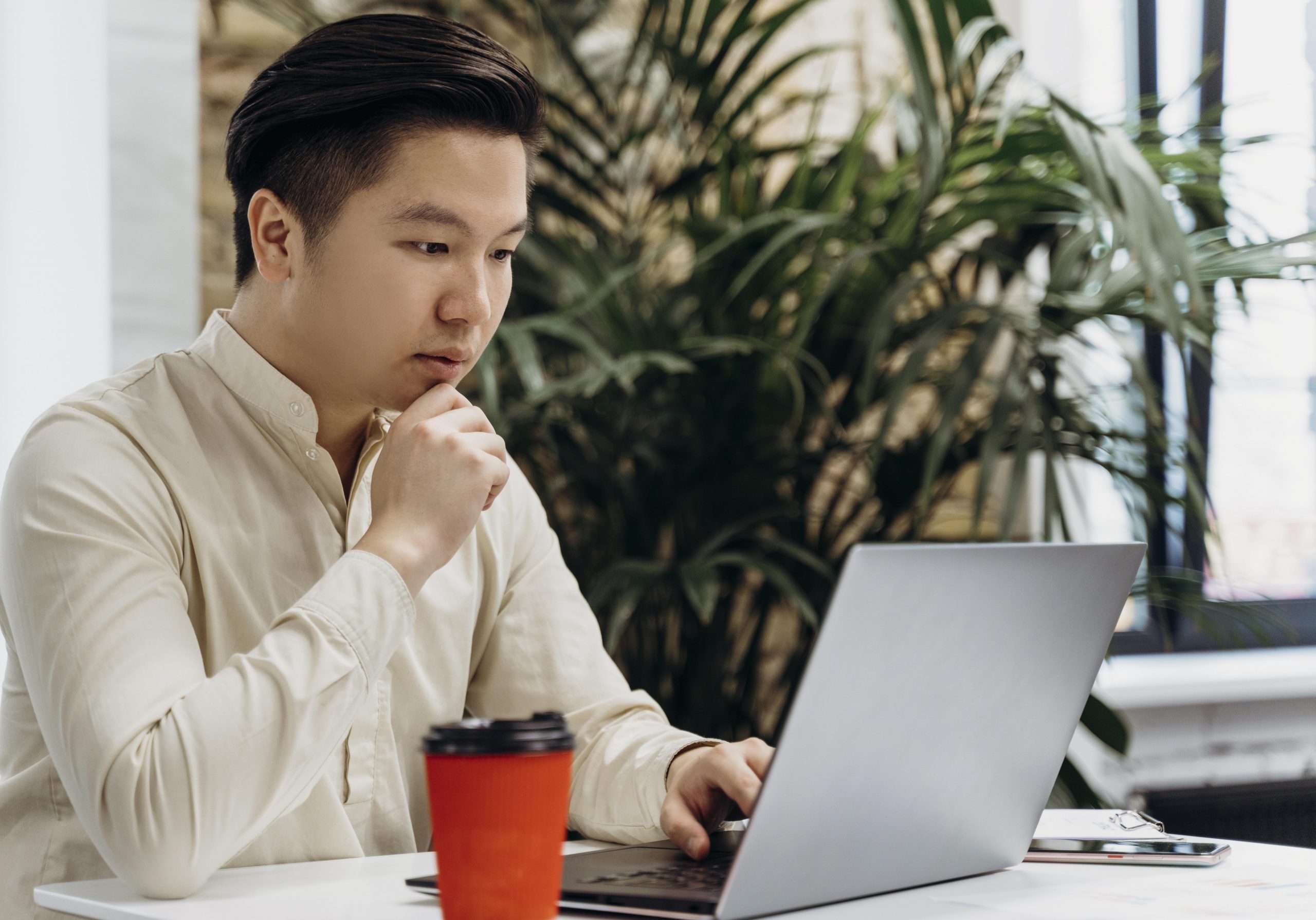 man working on his laptop