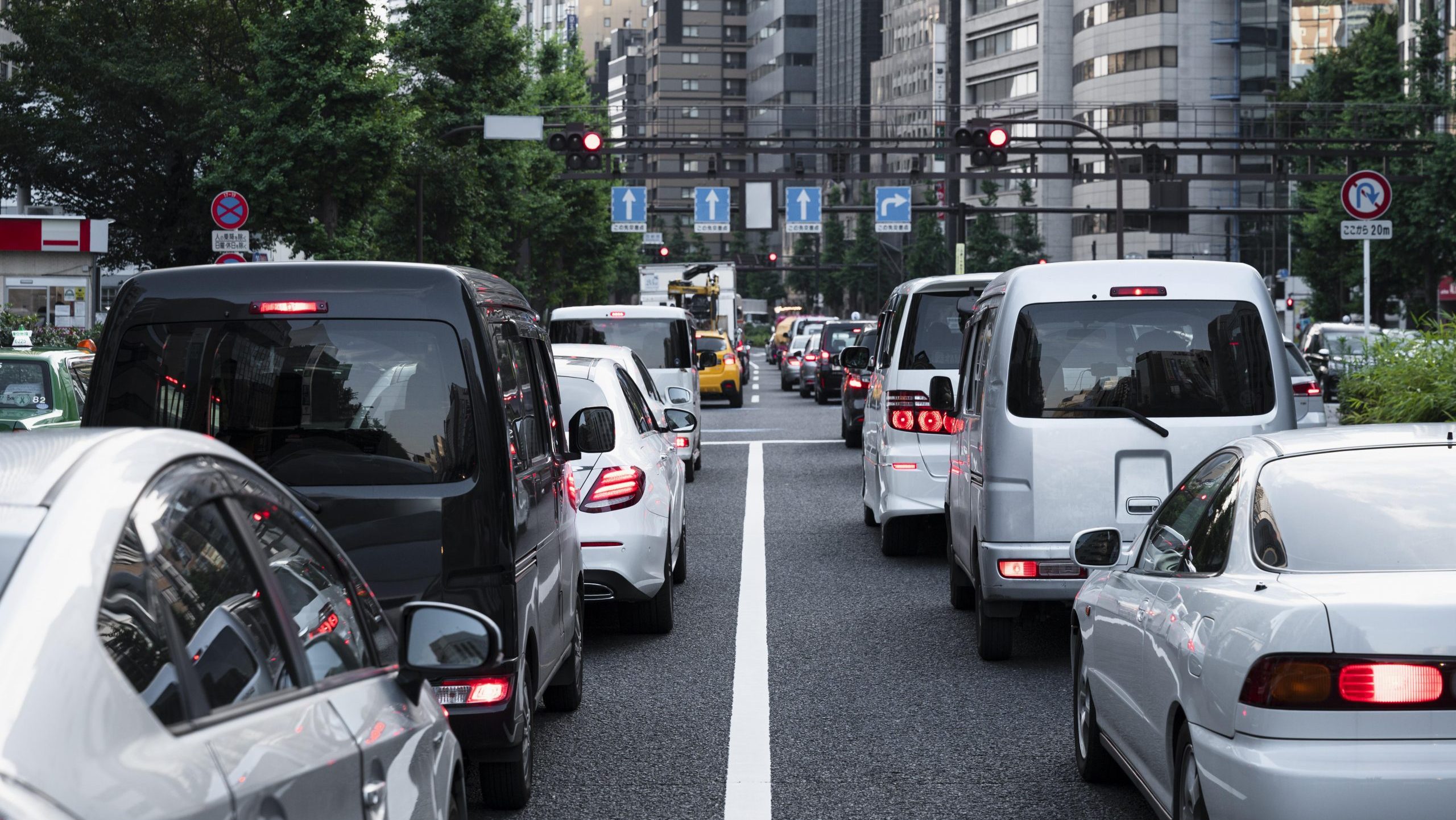 cars on a city street