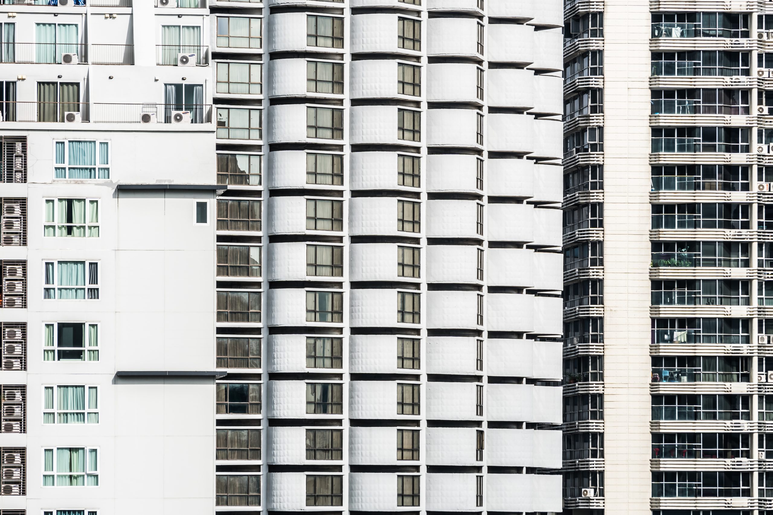 Buildings with windows.