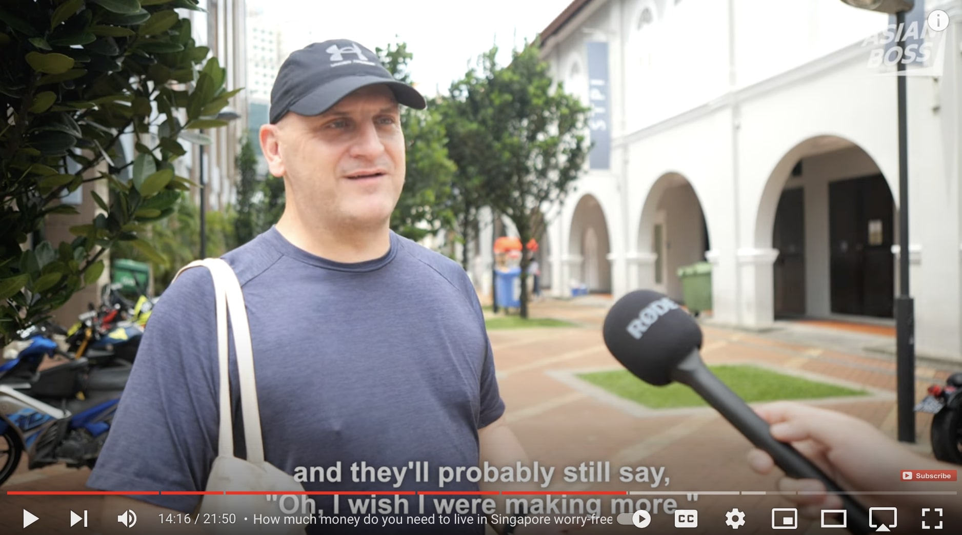Expat getting interviewed in Singapore.