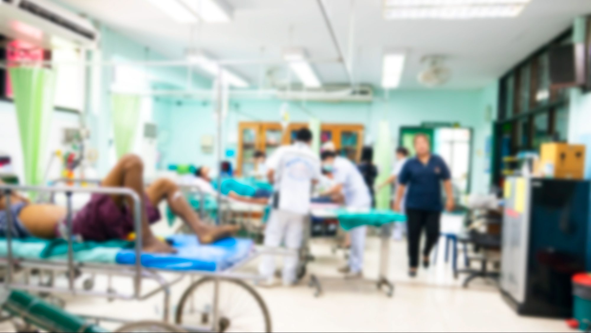 health care workers working in the hospital