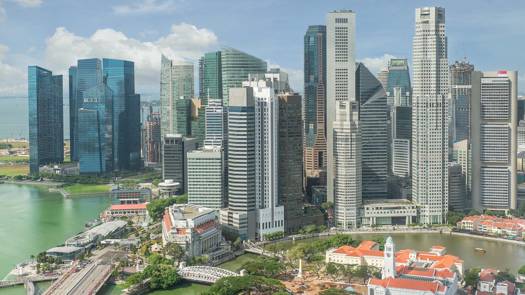 Singapore Skyline. Singapore`s business district.