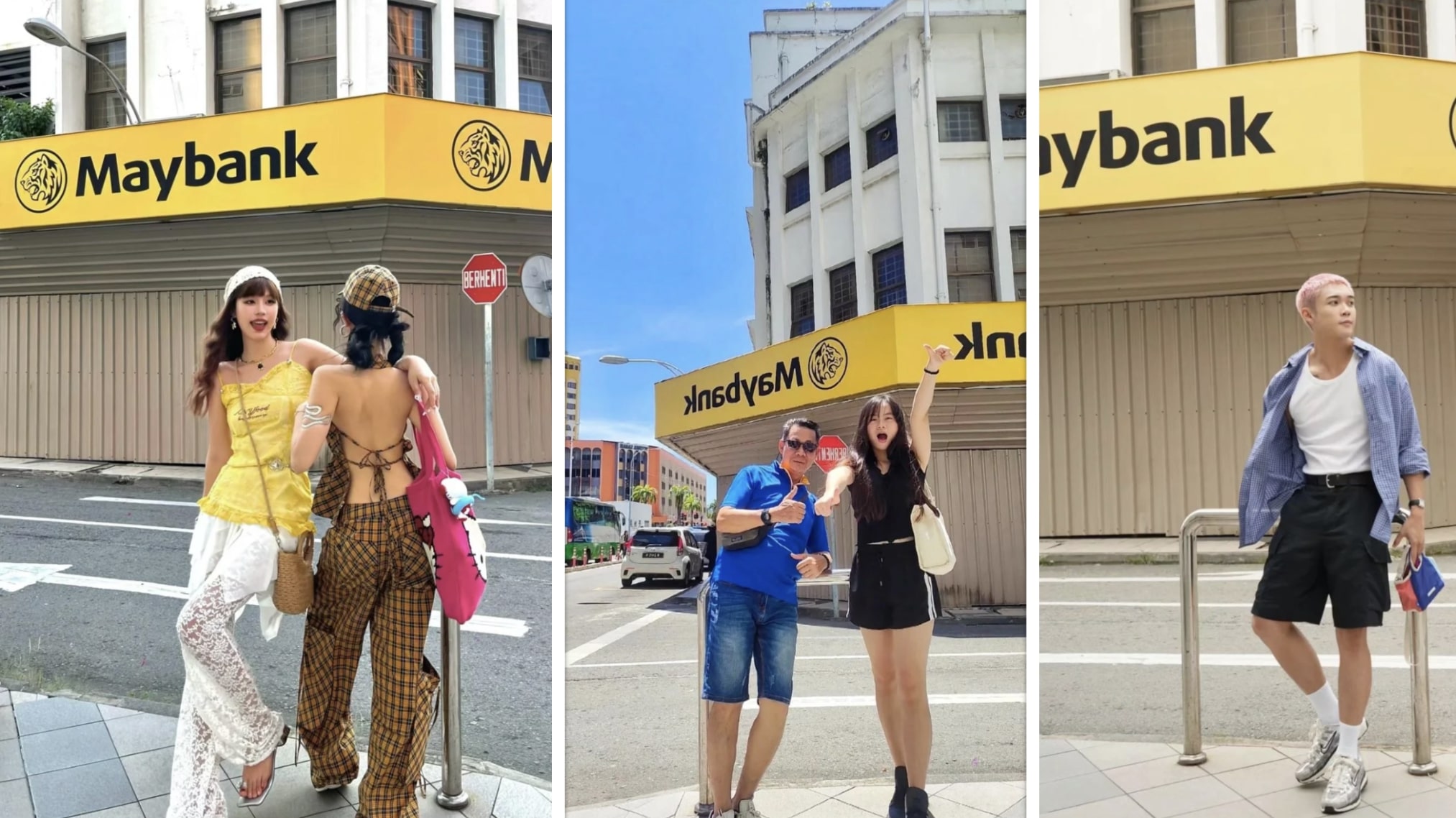 Maybank Kota Kinabalu Sabah popular photo op among China tourists.