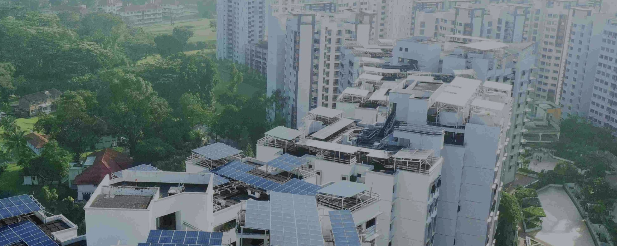 Solar panels on Singapore public housing