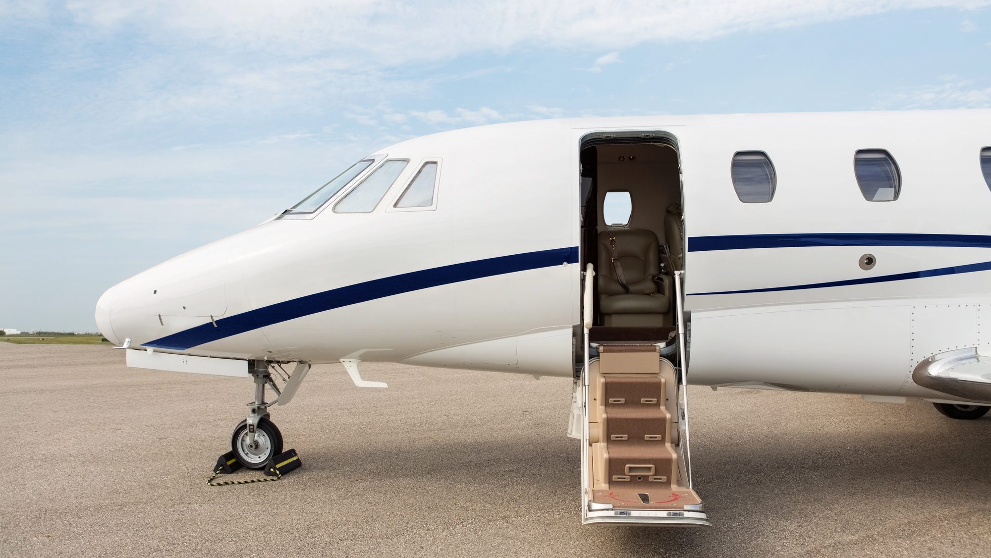 Business Jet With Open Door