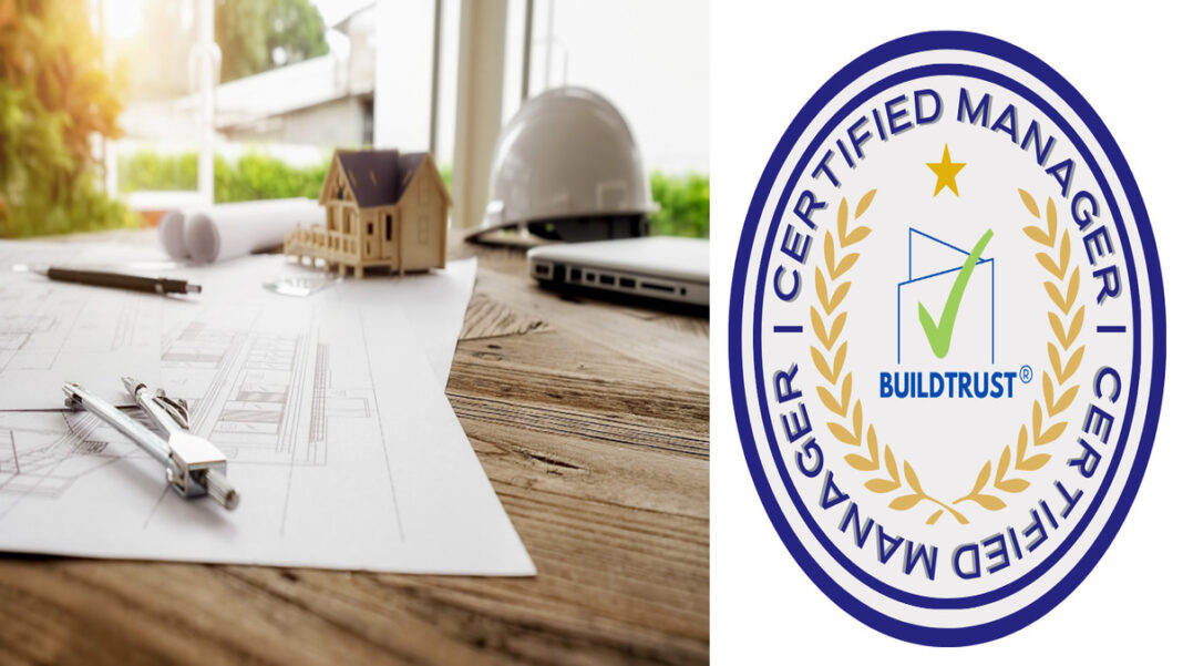 Construction materials and MBAS' Certified BuildTrust Manager official professional emblem