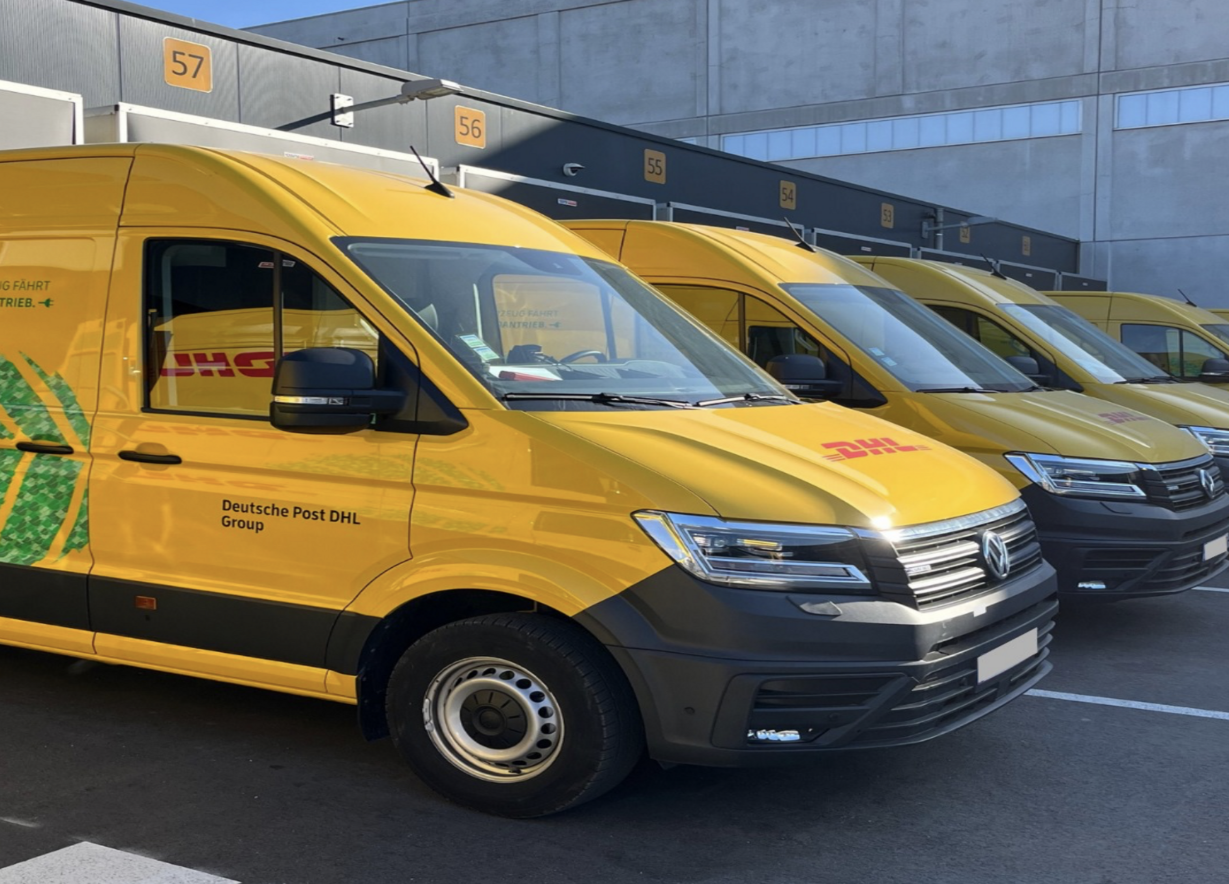 DHL vehicles