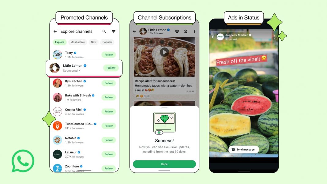 WhatsApp new features within its Updates tab