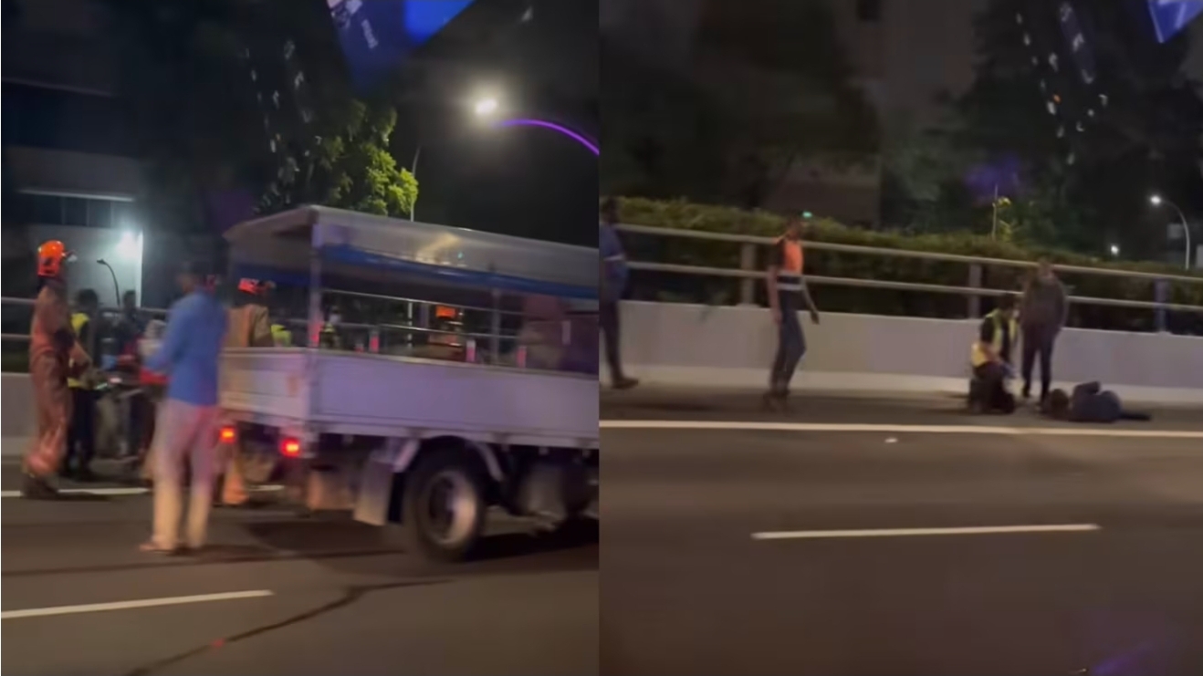 Three injured in seven-car pileup along AYE
