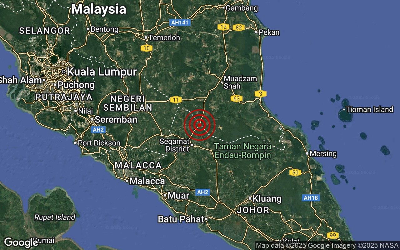 Yet another earthquake hits Johor, 5th in 6 days