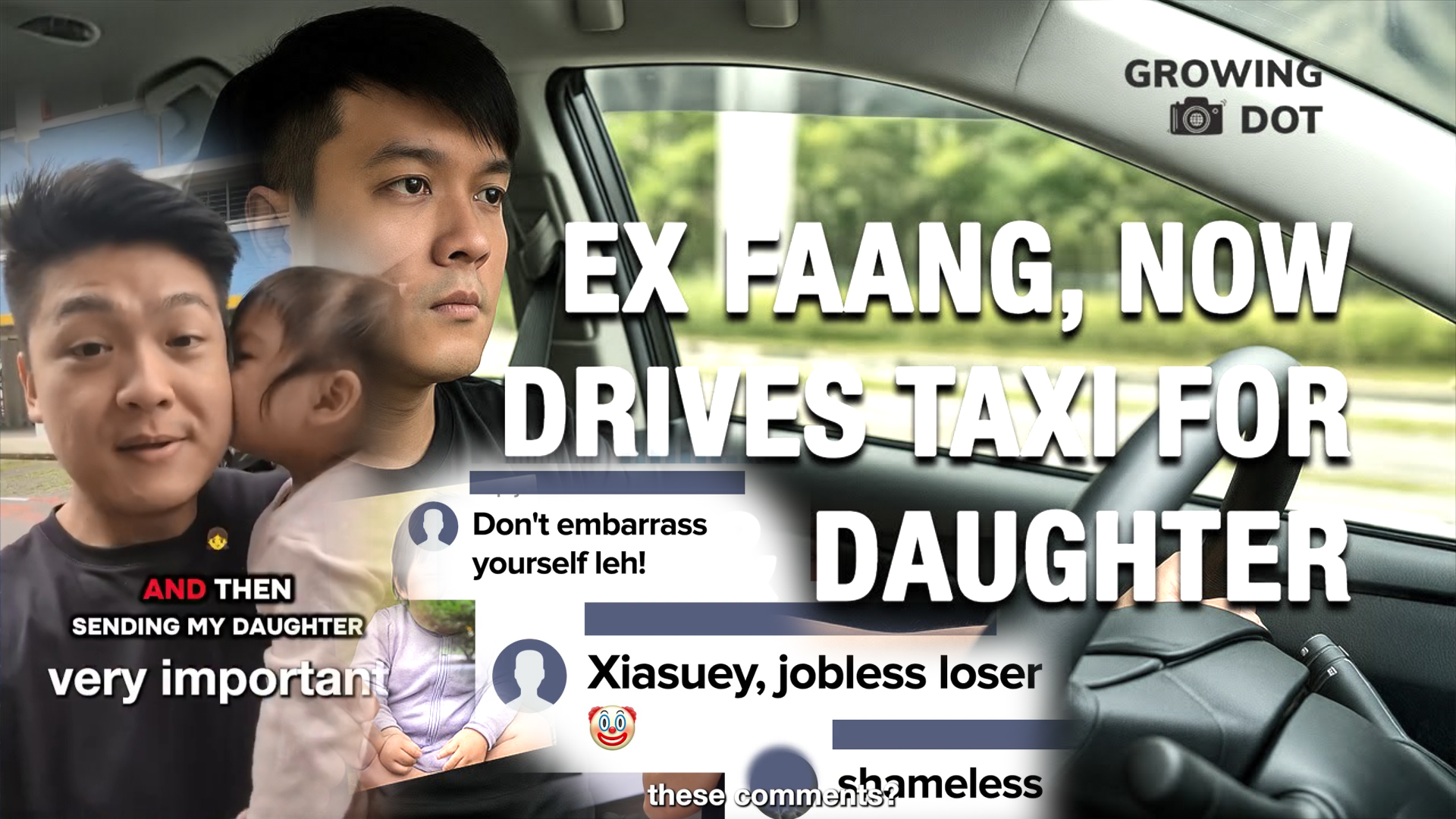 Jobless Singaporean ex-FAANG marketer gets insulted as "shameless loser" for becoming a Grab driver to "feed 17-month-old daughter"