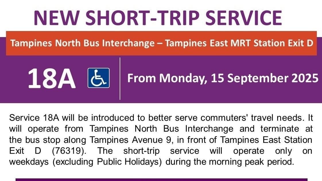 Tampines Connection New short-trip Service 18A to connect Tampines North residents to ...