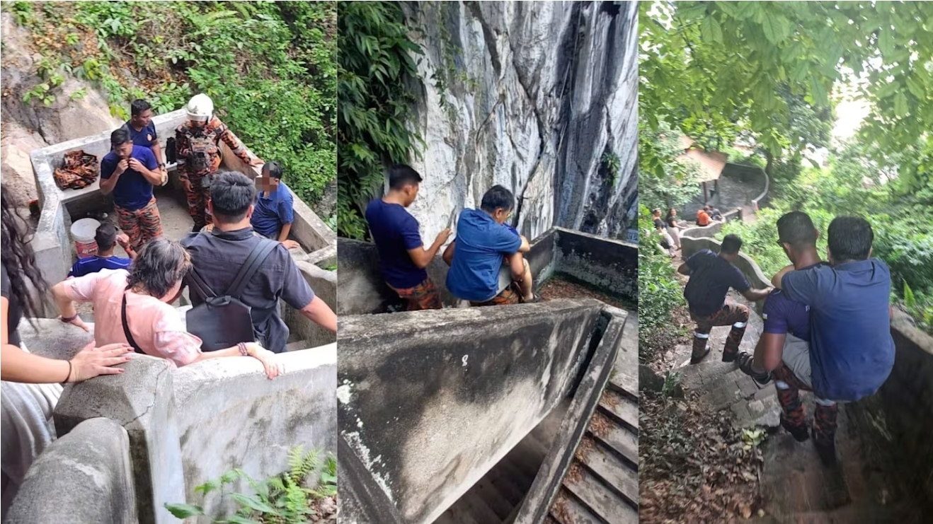 Elderly Singaporean faints and needs to get rescued after climbing Perak cave