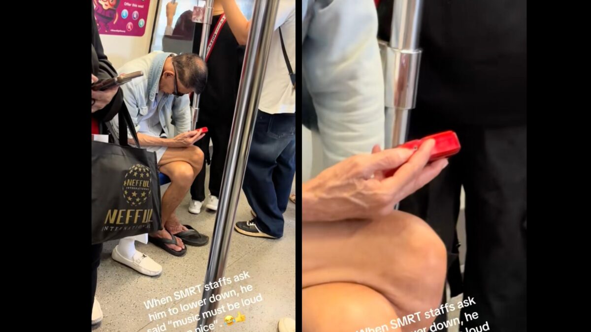 Elderly man plays loud music on MRT, sparking debate: ‘Offence or just let him enjoy?’