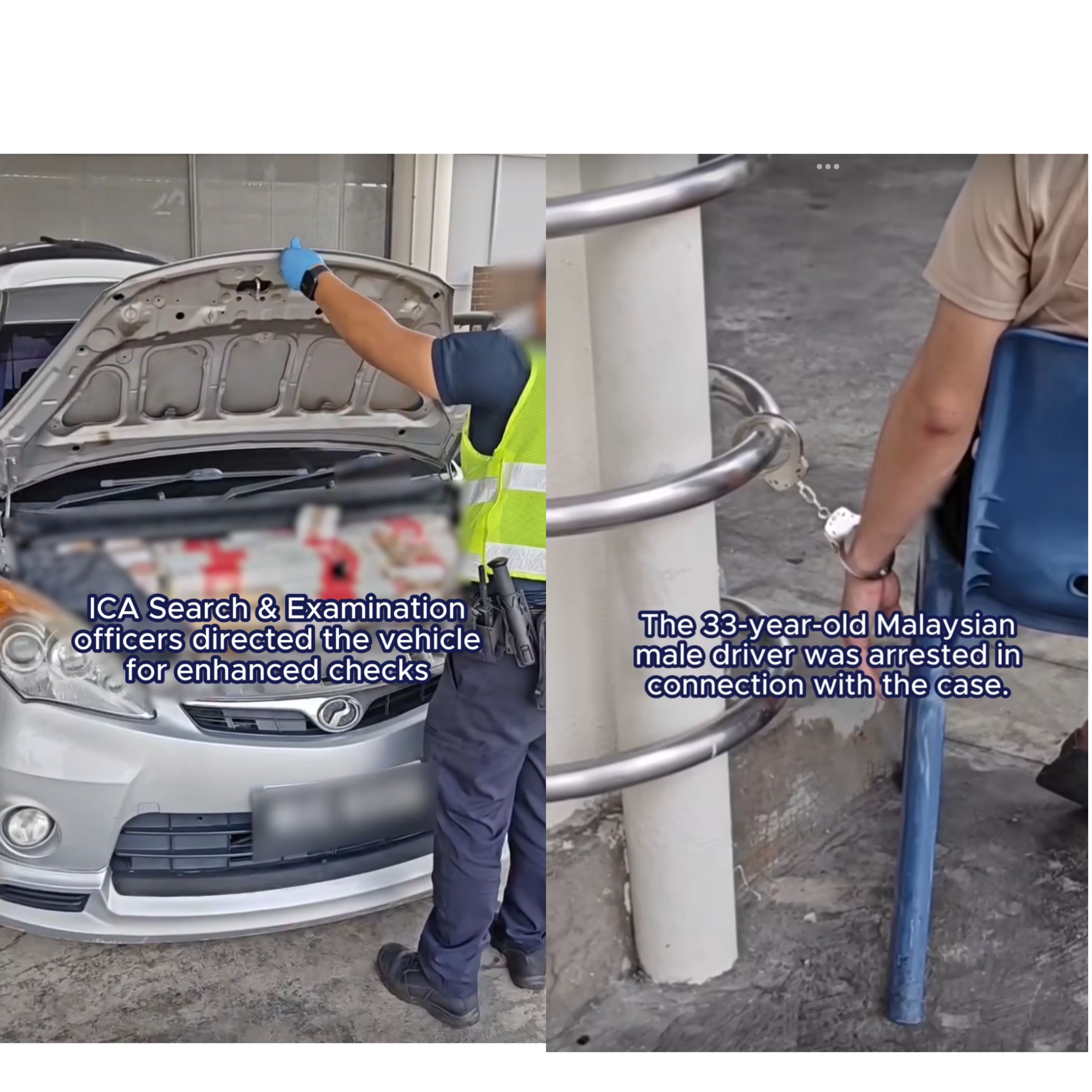 ICA officers seize over 4,400 packets of duty-unpaid cigarettes hidden in car at Woodlands Checkpoint
