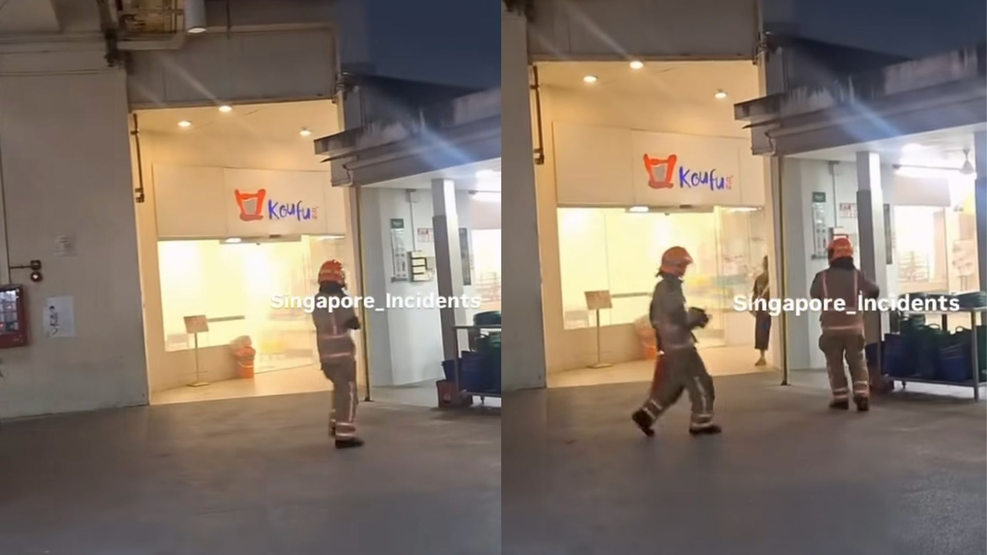 Fire broke out at a mixed vegetable rice stall, caused whole food court to shut down