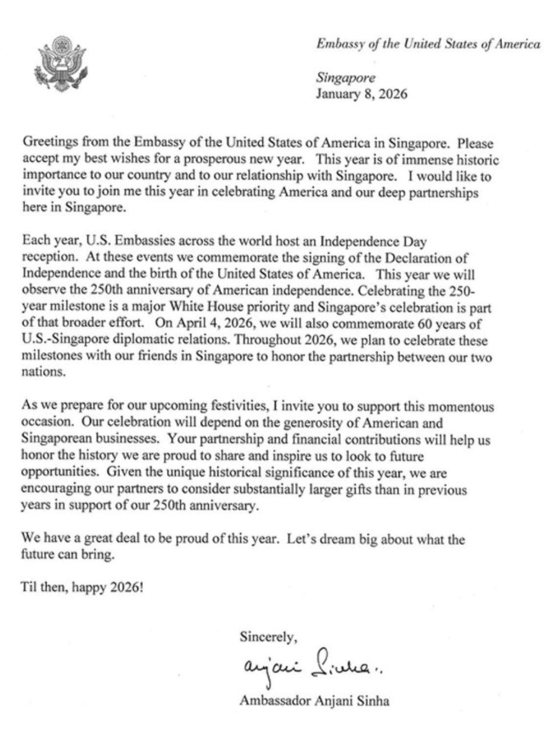 US ambassador's fundraising letter to companies for 4th of July celebrations raises eyebrows 2 615295063 25550379754604771 2348520674668129943 n 1