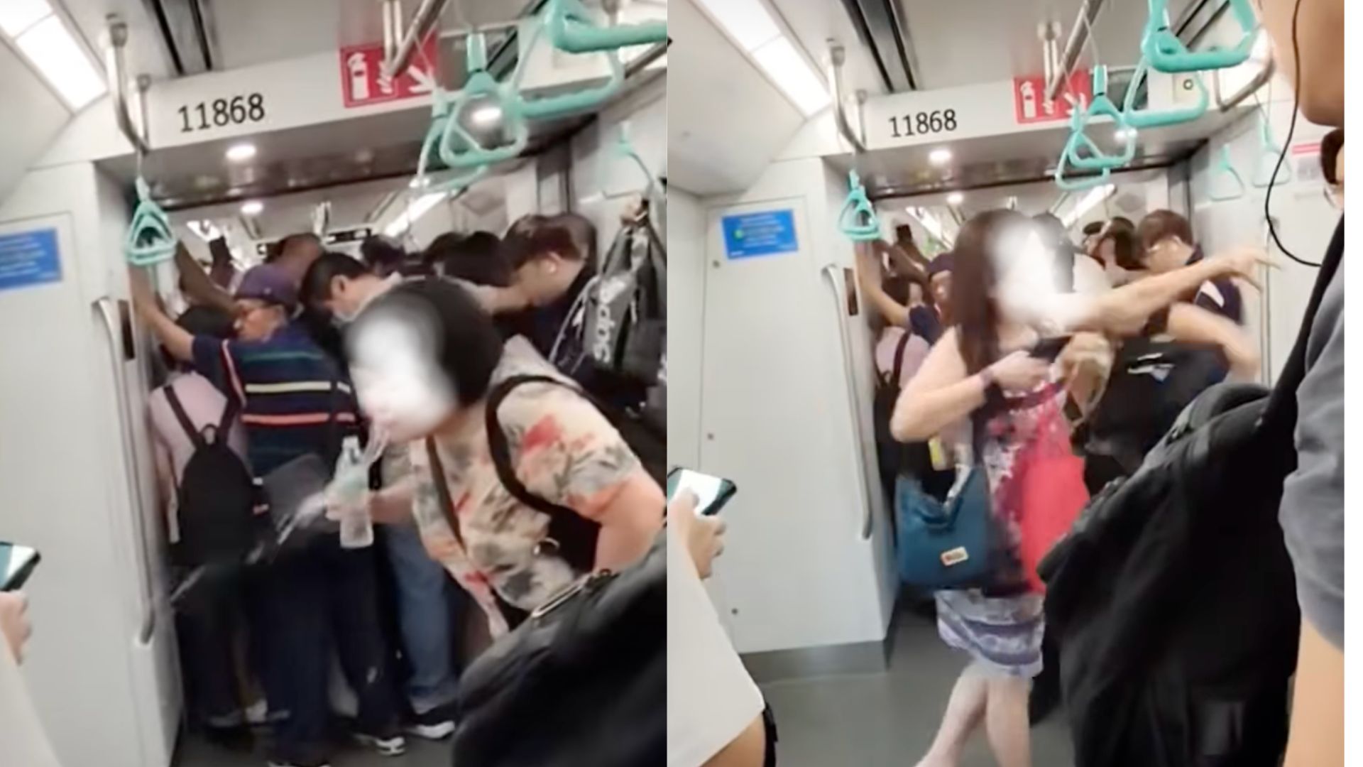 Woman spat water 10 times inside the subway, netizens applaud a passenger who took the water bottle from her